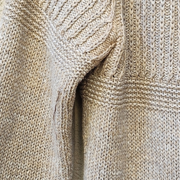 Eddie Bauer Cardigan Women's Medium Beige 3/4 Sleeve Linen Cotton Blend Sweater - Picture 12 of 12